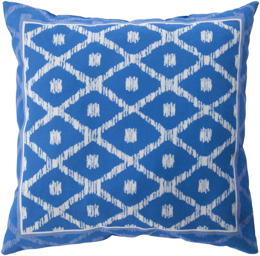 Glenmuir Blue Geometric Pattern Accent Outdoor Pillow