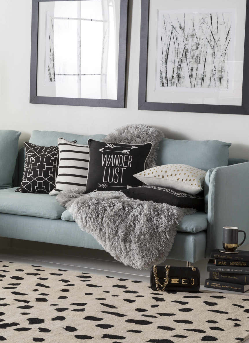 Milnesville White&Gold Polka Dot Throw Pillow