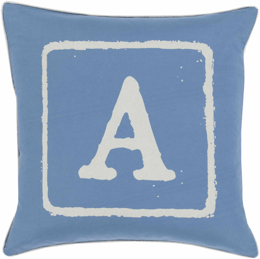 Gorin Blue Monogram Letter A Throw Pillow - Clearance