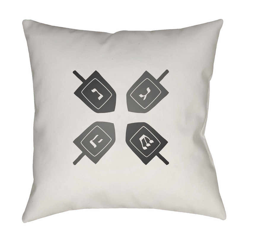 Gort Grey Dreidel Pattern Accent Outdoor Pillow