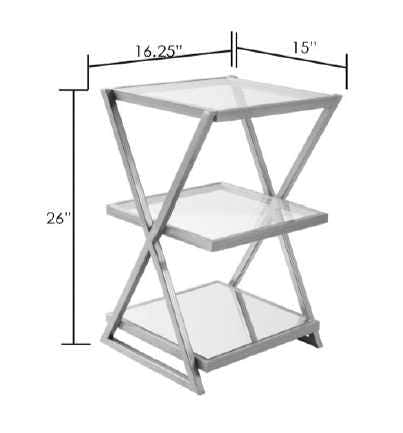Greytown Gold Glass Triangular End Table