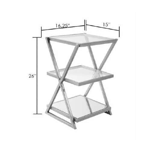 Greytown Gold Glass Triangular End Table