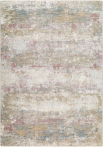 Close-up of the Hanne Thick Luxe Rug. Contemporary design with dark brown, gray, and nutmeg hues. Machine woven texture. Design-Rectangle-7696