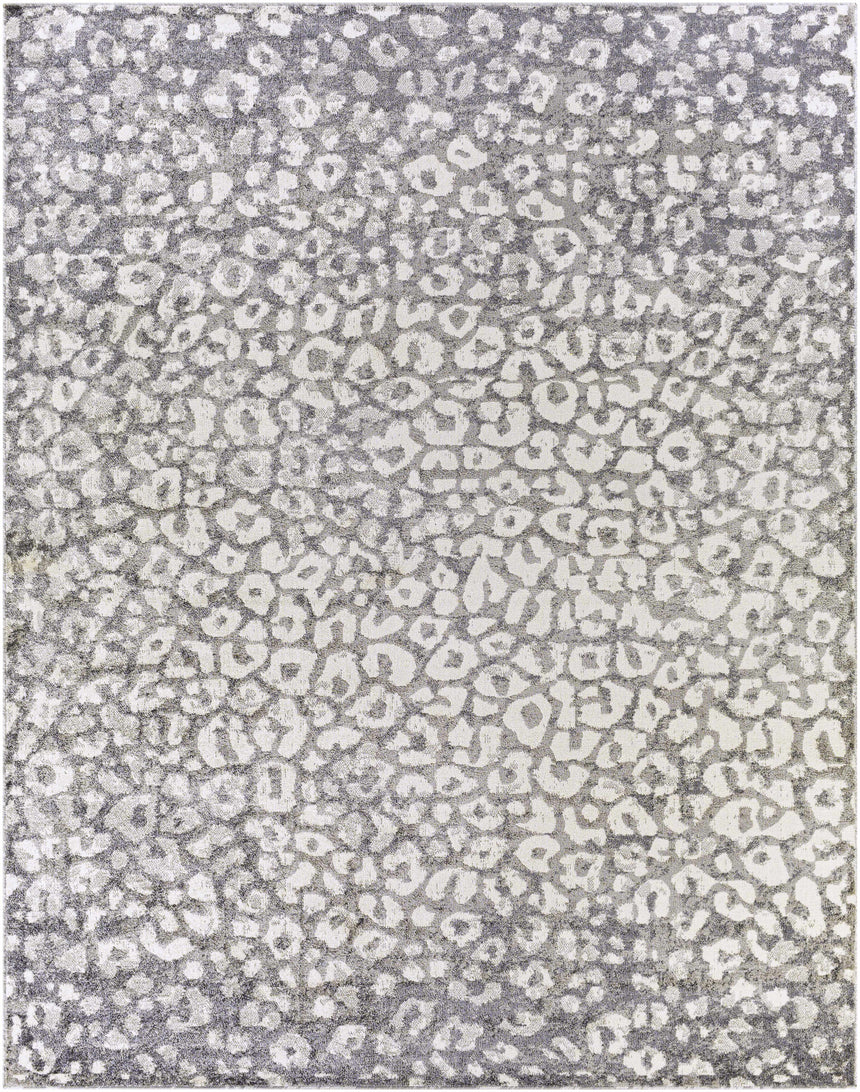 Gray Hubbardsville Leopard Print Area Rug - Clearance