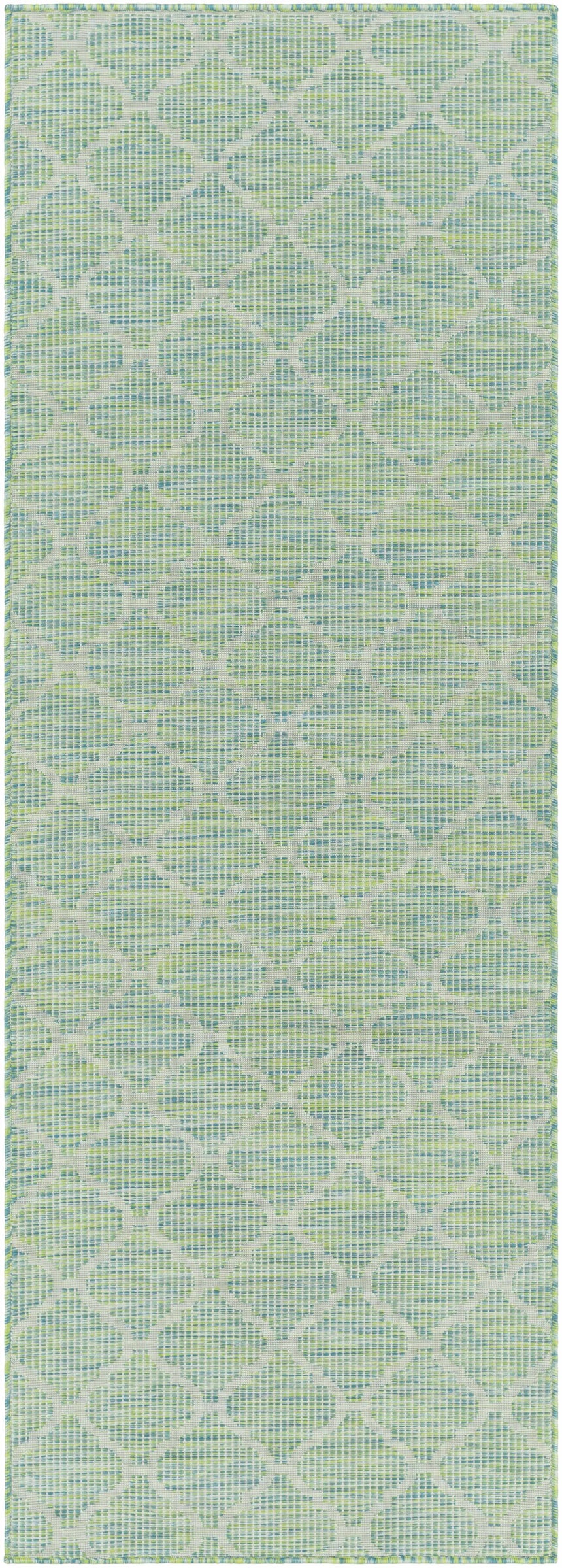 Unique Outdoor Trellis Area Rug, Lime Green - Clearance