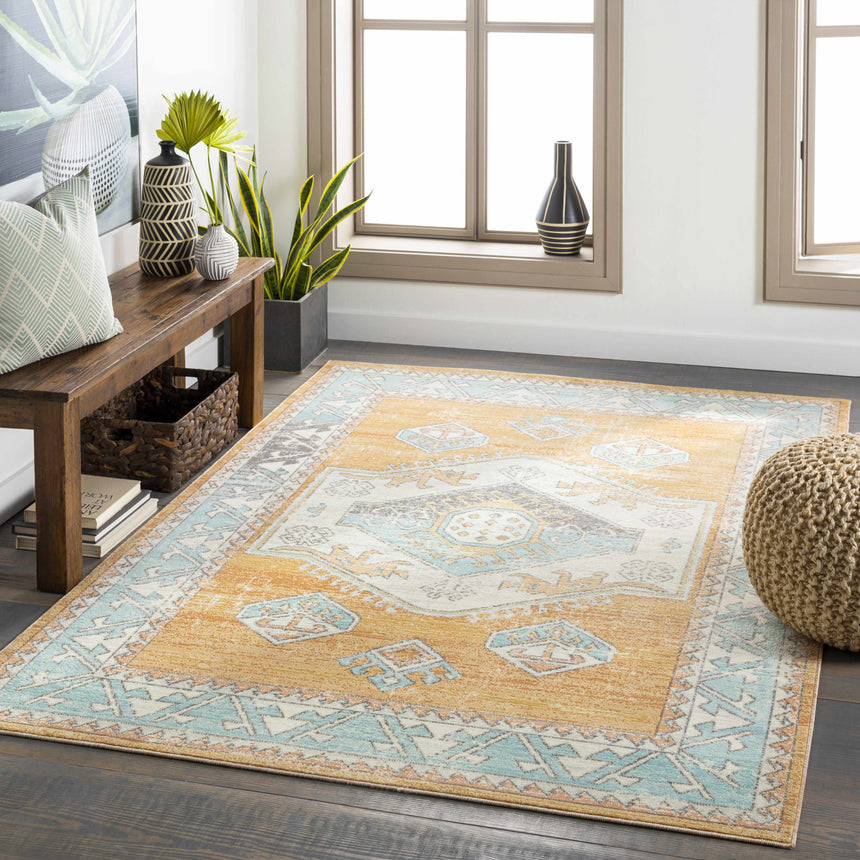 Thornleigh Orange Medallion Area Rug - Clearance