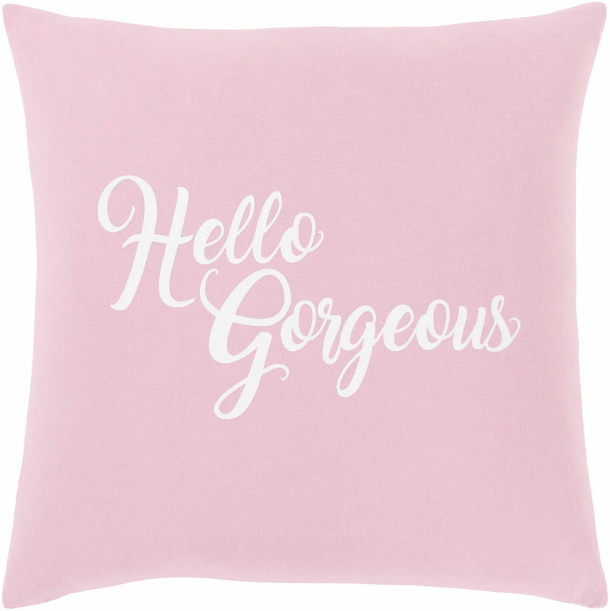 Kids Pink Hello Gorgeous Throw Pillow - Clearance