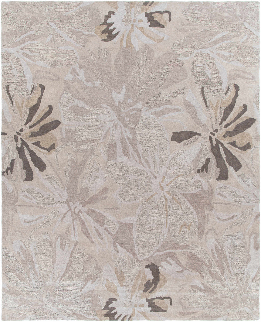 Ilfeld Athena Gray Floral Wool Rug