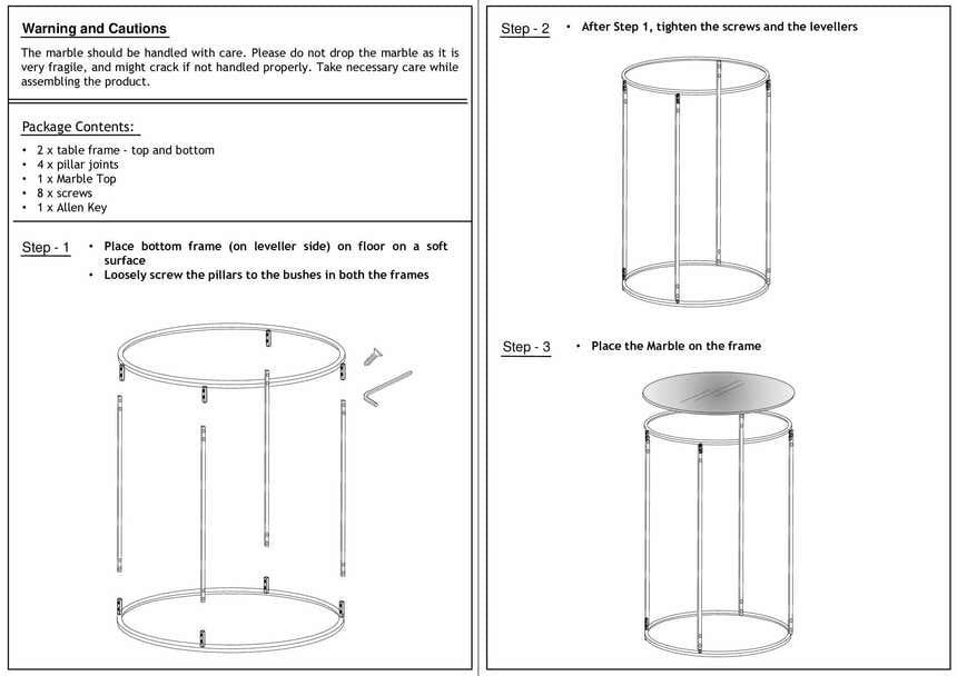 Iris White Marble Black Metal End Table