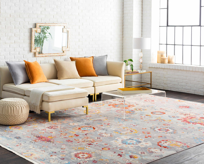 Jetson Floral Rug with Fringes - Clearance