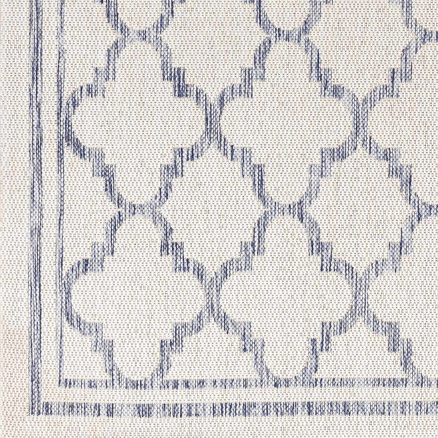 Noam Cream & Blue Indoor & Outdoor Rug - Clearance