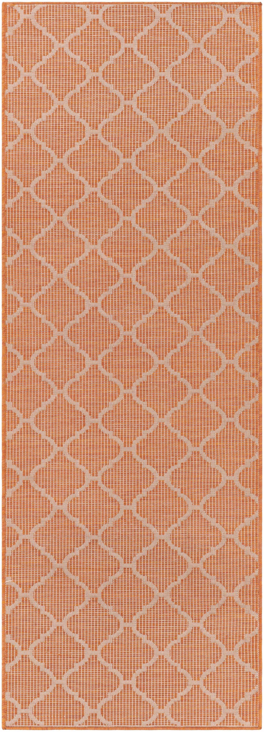 Unique Outdoor Trellis Area Rug, Rust Red - Clearance