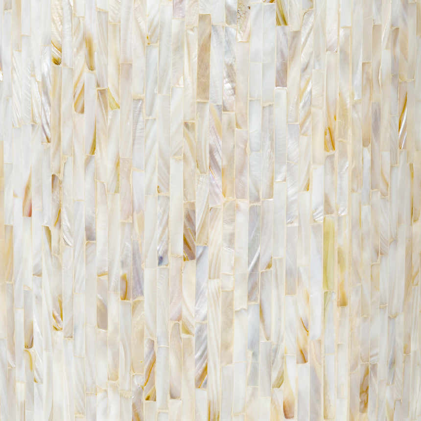 Katico Ivory Mosaic Cylinder End Table