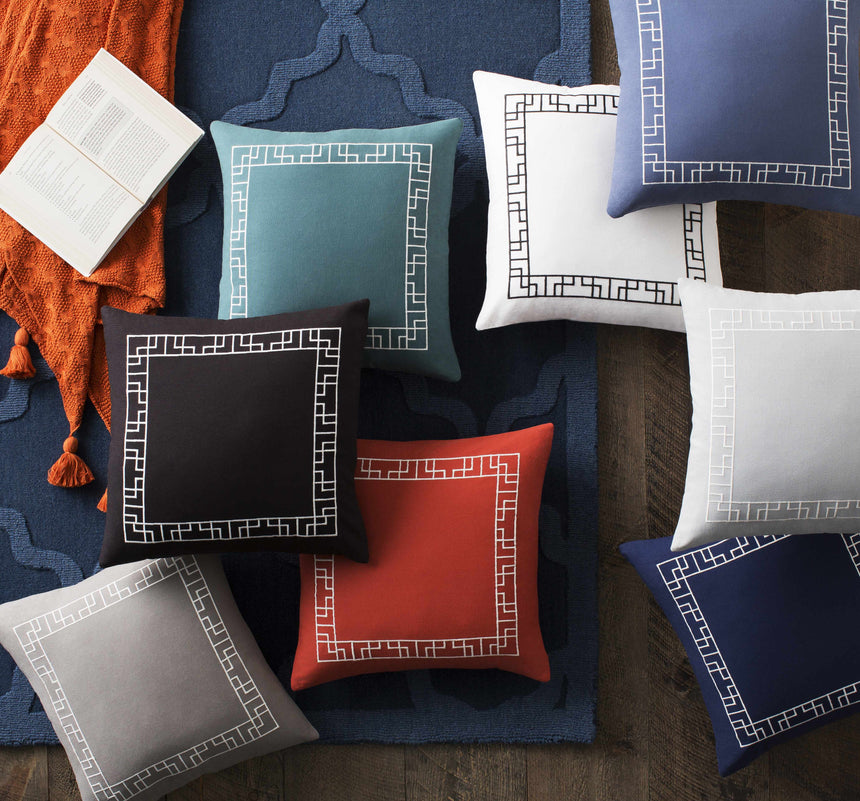 Murdoch Blue Geometric Pattern Throw Pillow - Clearance