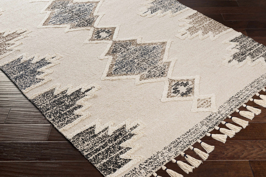 Kingborough Cream/Brown Cotton Area Rug - Clearance