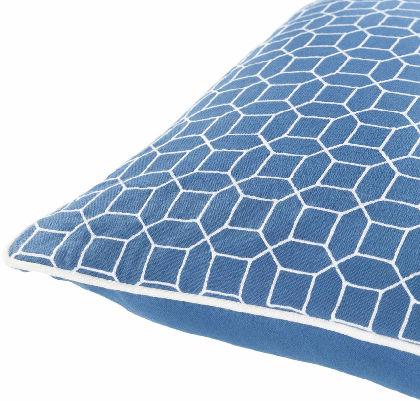 Kisumu Blue Geometric Pattern Accent Pillow - Clearance
