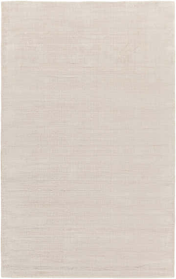 Close-up of the Kitzmiller Viscose Area Rug. Hand-loomed rug with subtle stripes and soft, neutral color. Contemporary style. Design-Rectangle-58