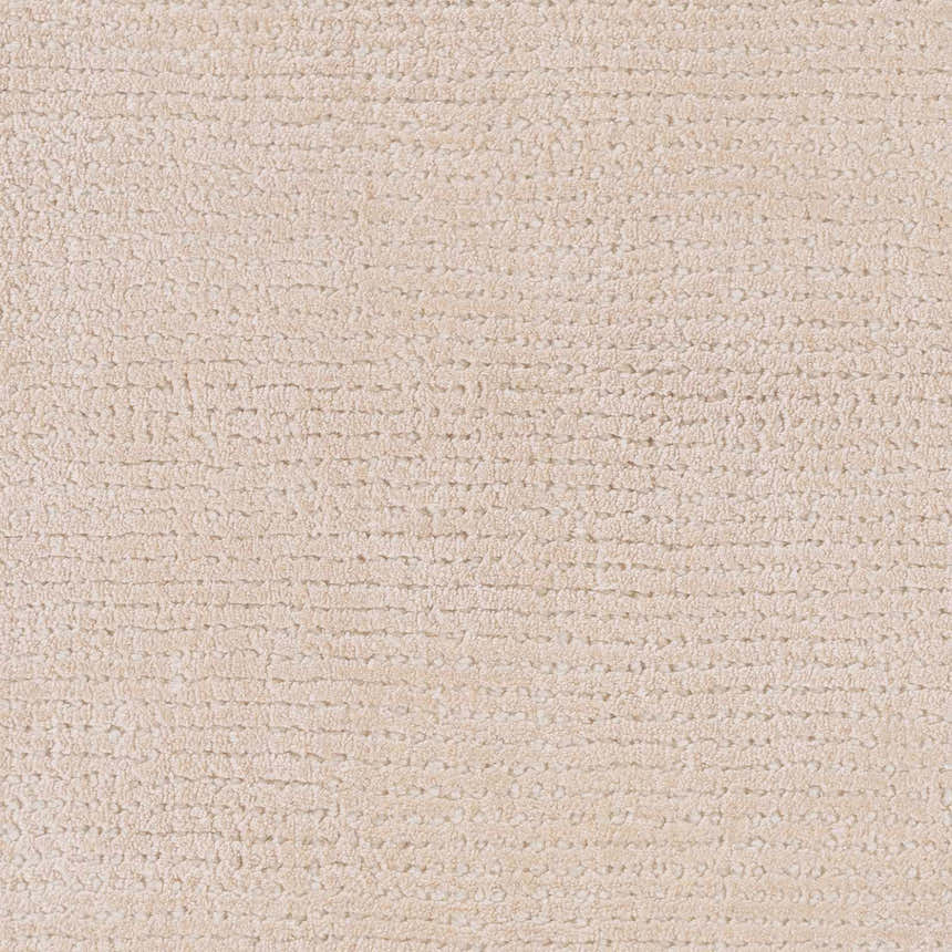 Close-up of the peach and white Klickitat Area Rug. Hand-loomed Tencel rug with a subtle, contemporary texture. Swatch
