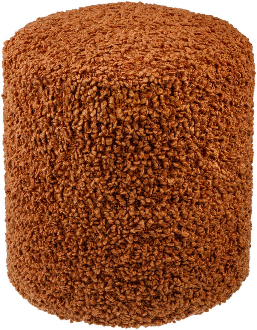 Kamarpukur Light Brown Knitted Gray Cotton Pouf