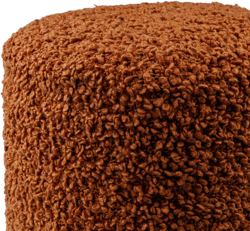 Kamarpukur Light Brown Knitted Gray Cotton Pouf