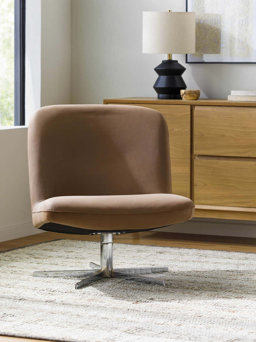 Kushinagar Light Brown Swivel Chair - Clearance