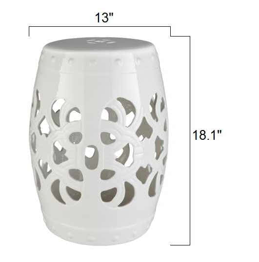 Lalauigan White Ceramic Outdoor Stool Table
