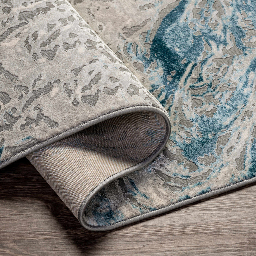 Lambton Blue Marble Area Rug - Clearance