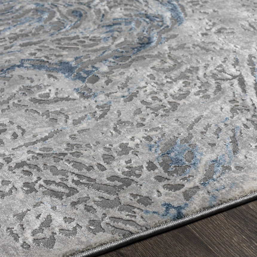 Lambton Blue Marble Area Rug - Clearance