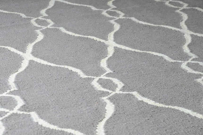 Lamy Beige Trellis Wool Rug - Clearance
