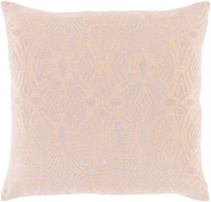 Leiston Peach Geometric Square Pillow - Clearance