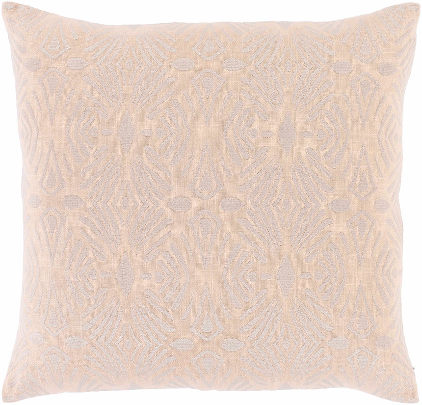 Leiston Peach Geometric Square Pillow - Clearance