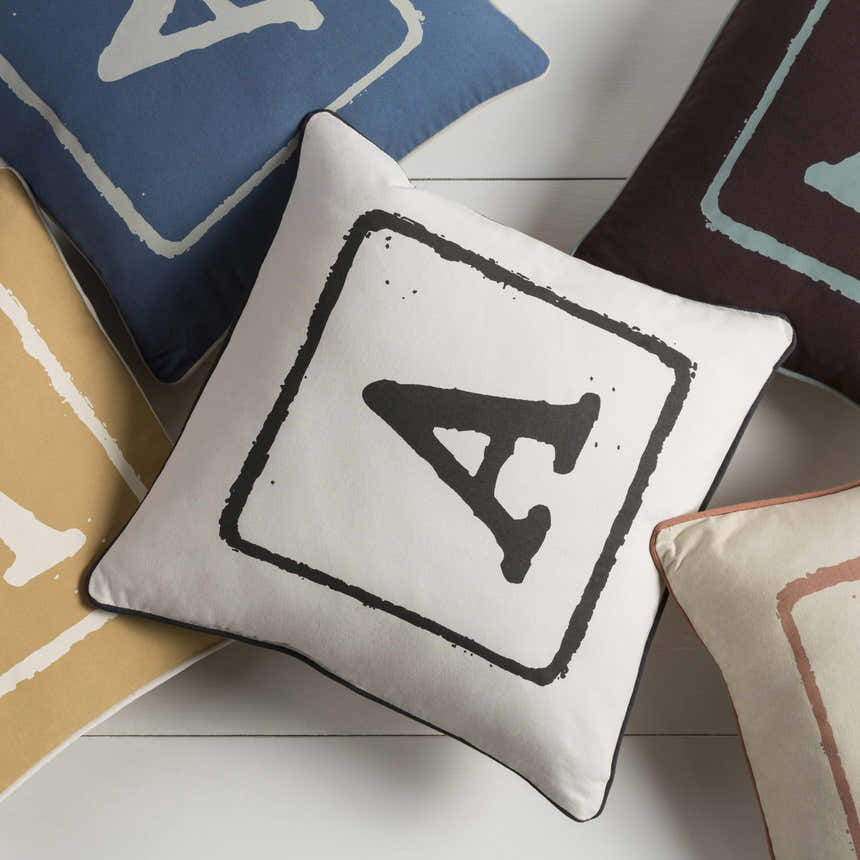 Loganlea Black & White Letter A Throw Pillow - Clearance