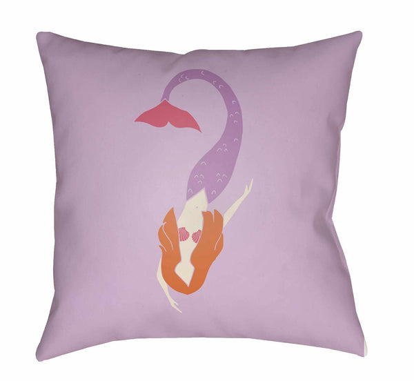 Kids Mermaid Decorative Nursery Pink Throw Pillow
