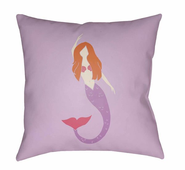 Kids Mermaid Decorative Nursery Pink Throw Pillow