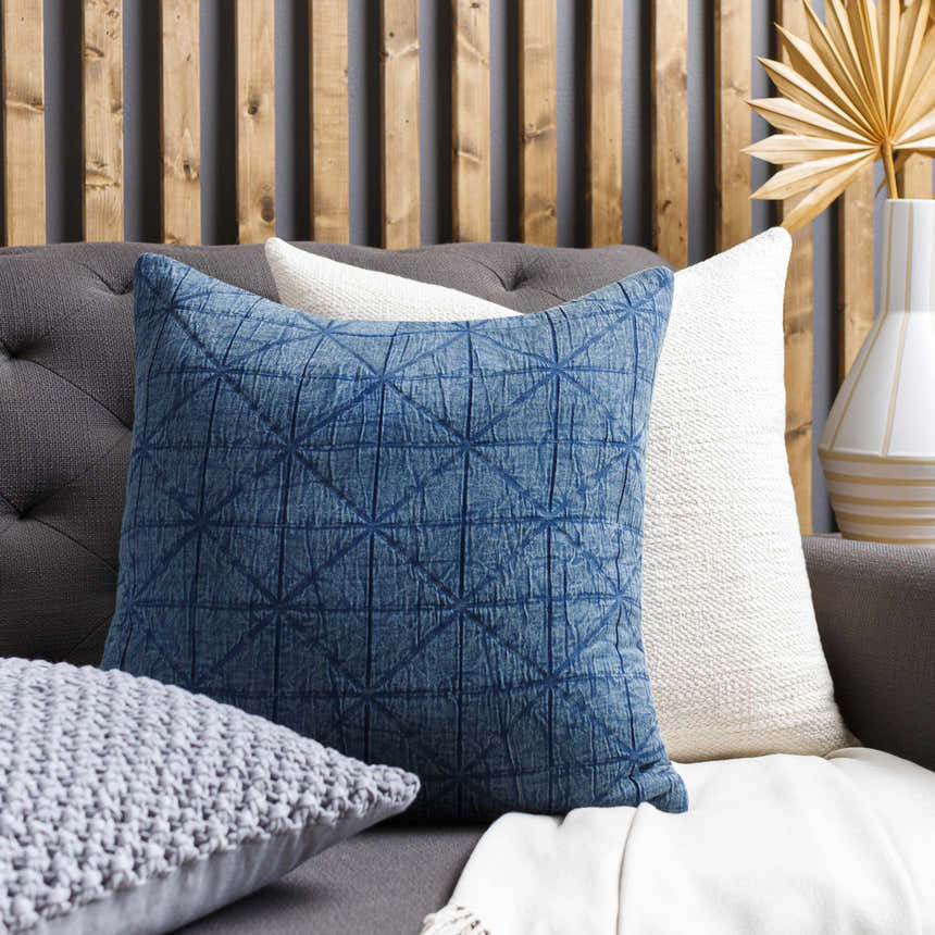 Alan Navy Square Throw Pillow - Clearance