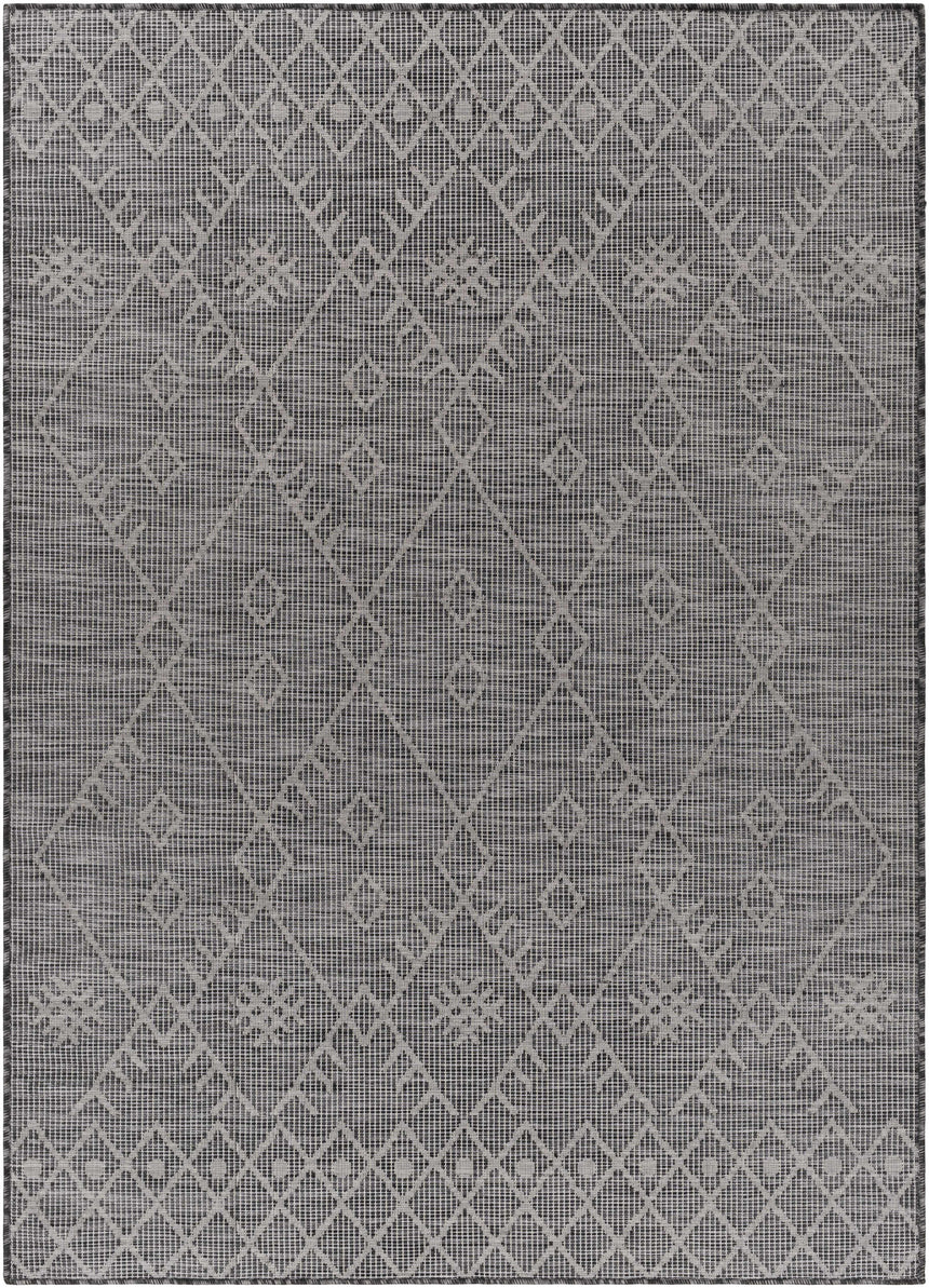 Lorena Charcoal Flatweave Trellis Carpet - Clearance