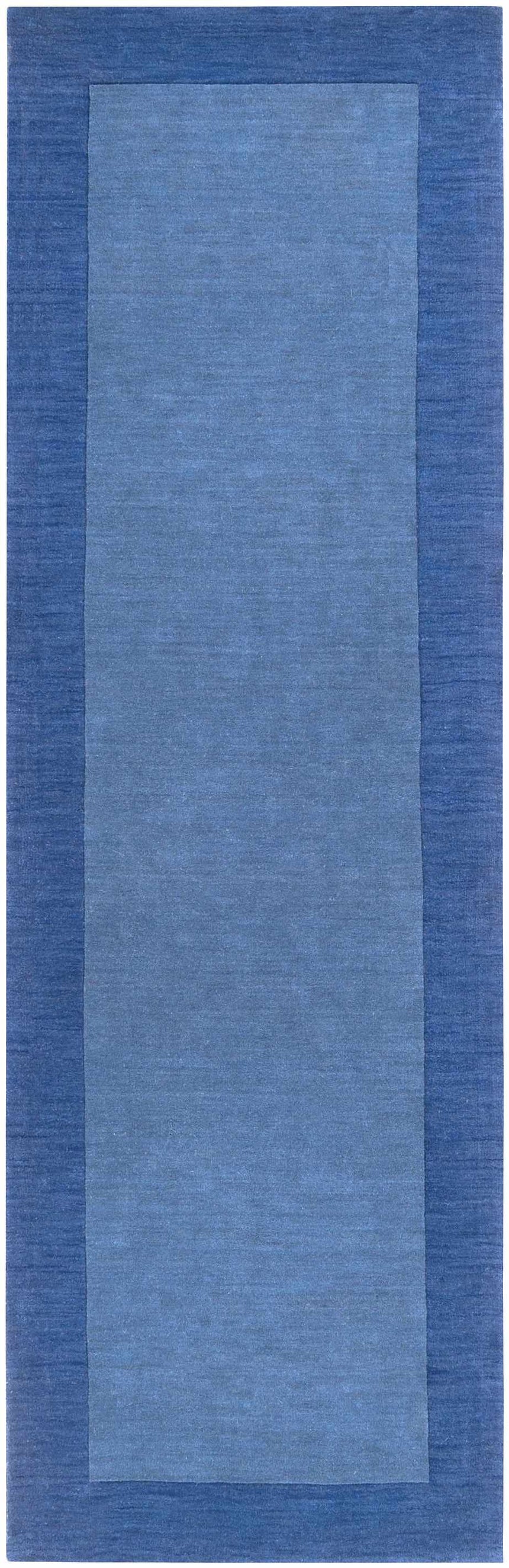Macedon Blue Bordered Wool Rug