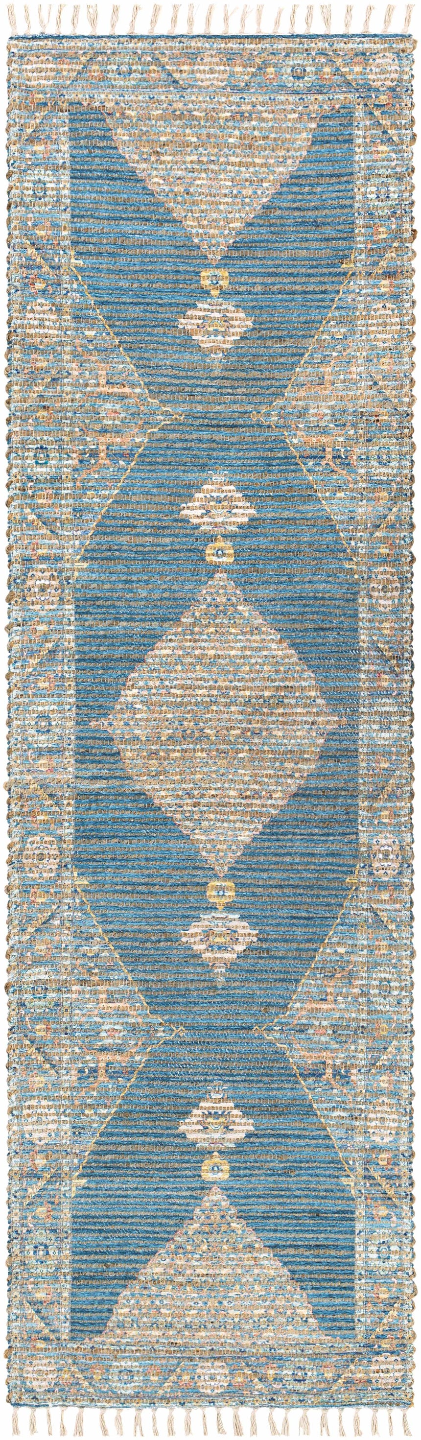 Macon Blue Medallion Jute Rug - Clearance