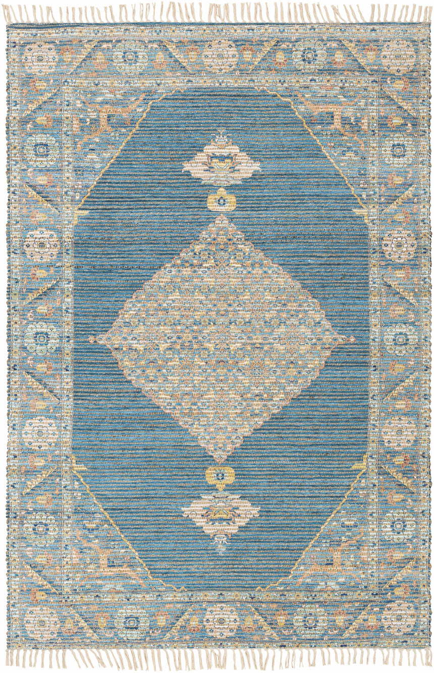 Macon Blue Medallion Jute Rug - Clearance