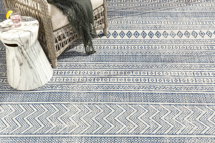 Madras Light Blue Green All Over Performance Area Rug