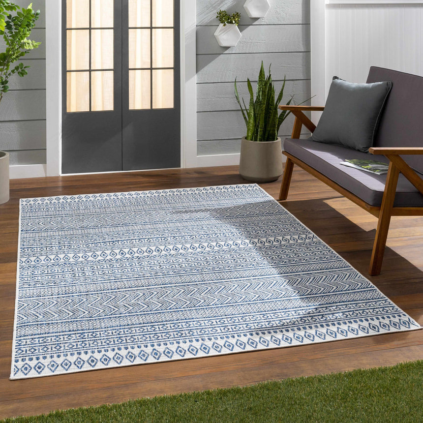 Madras Light Blue Green All Over Performance Area Rug