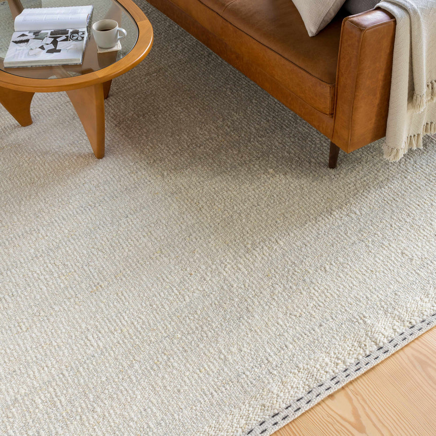 Yaniklar Cream Flat Woven Wool Rug