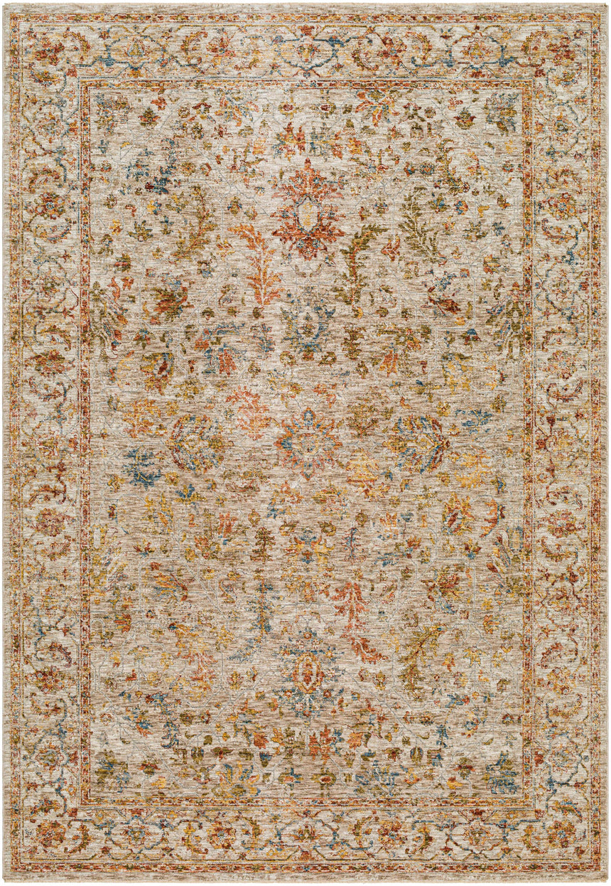 Asabi Tan Textured Rug with Fringes