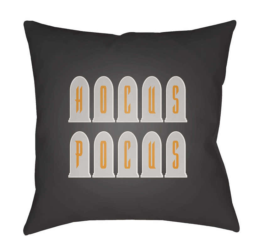 Halloween Hocus Pocus Black Outdoor Pillow