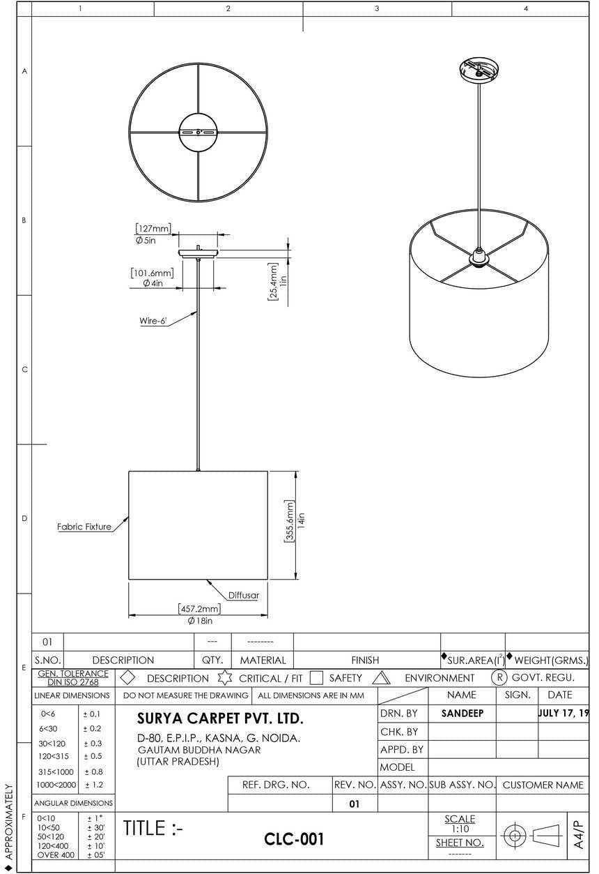 Manton Ceiling Light - Clearance