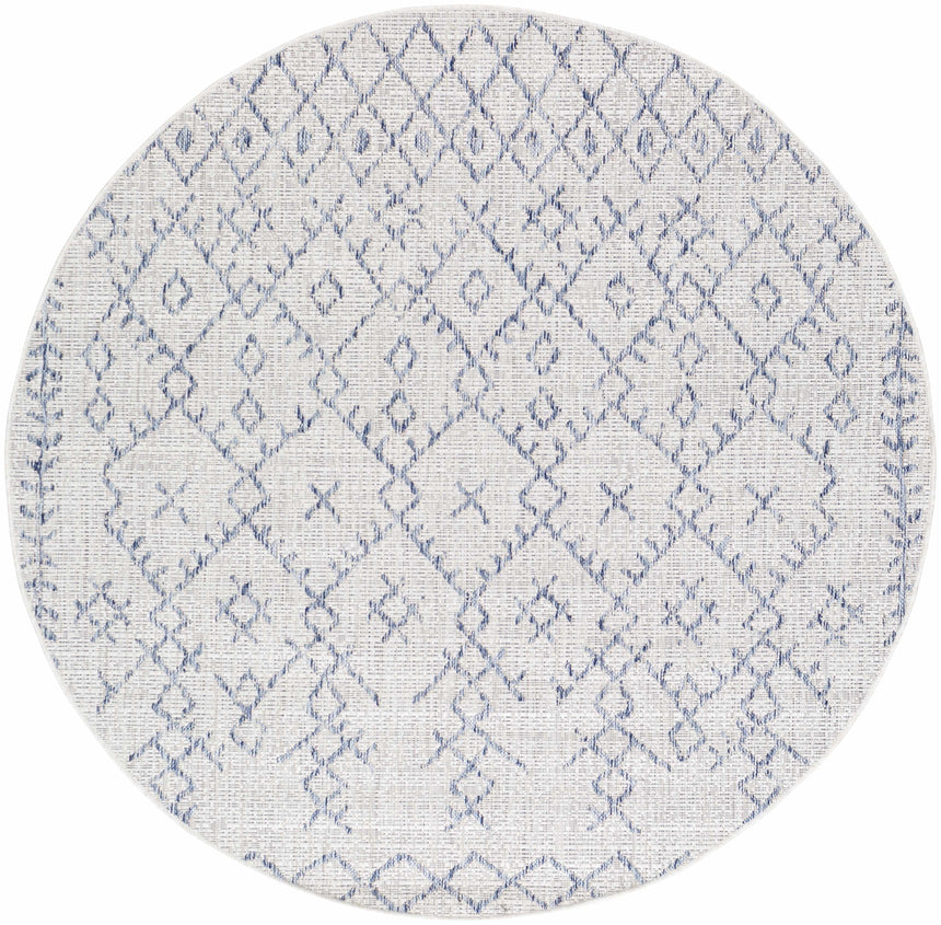 Maunawili Blue Detailed Gray Rug - Clearance