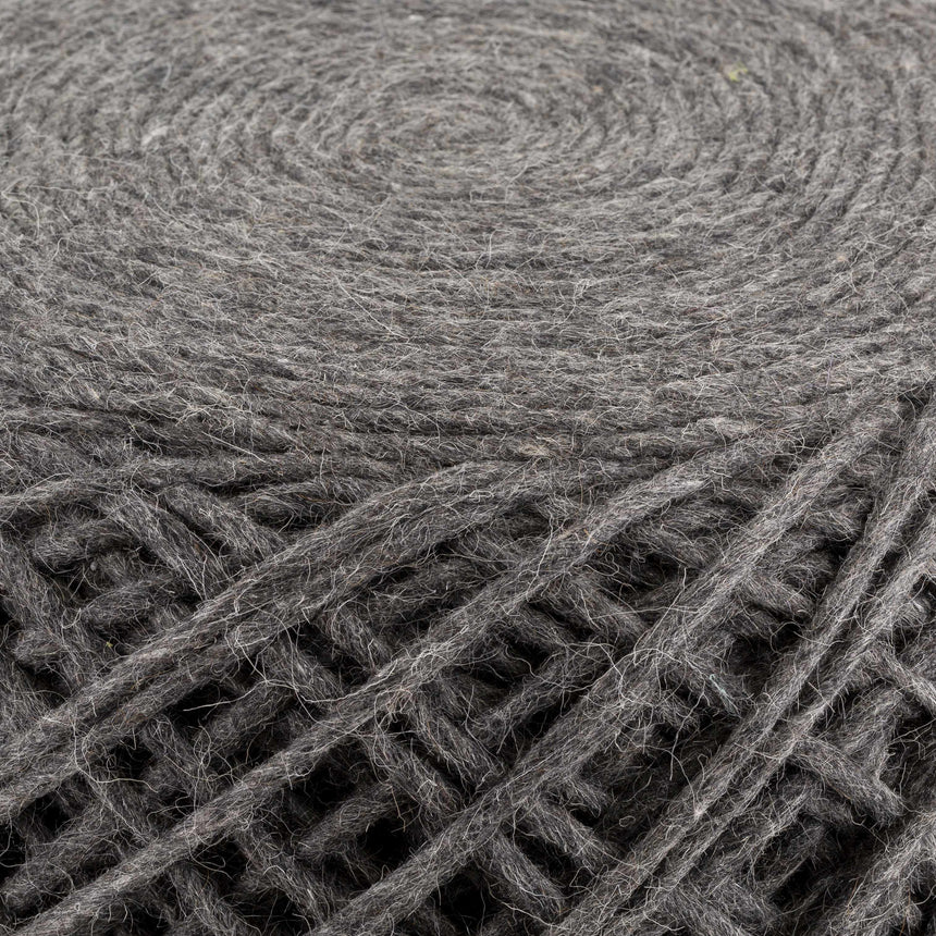 Moapa Charcoal Wool Pouf