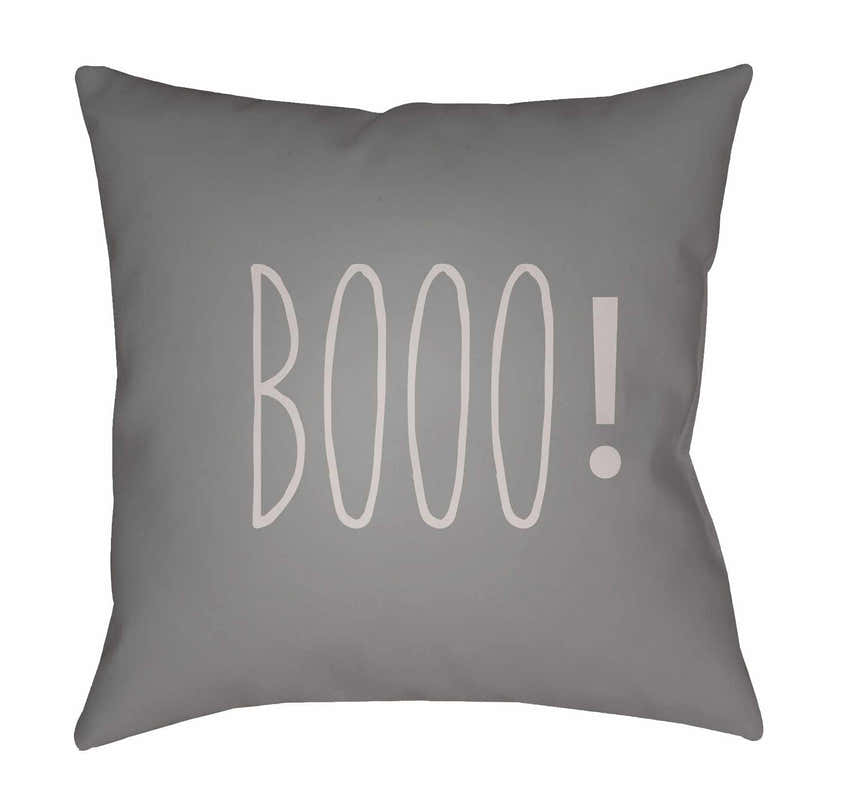 Booo Printed Light Gray Outdoor Pillow