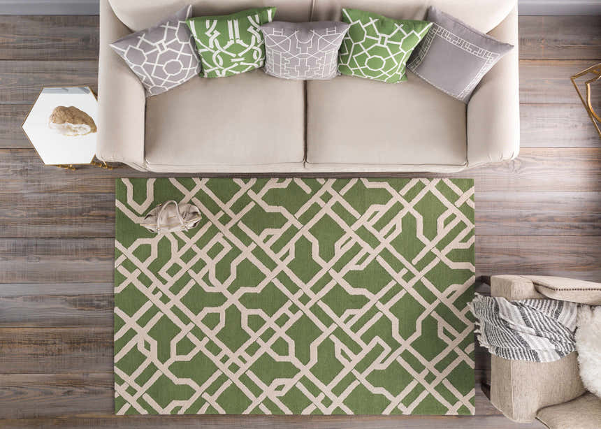 Moatsville Green&White Patterned Accent Pillow - Clearance
