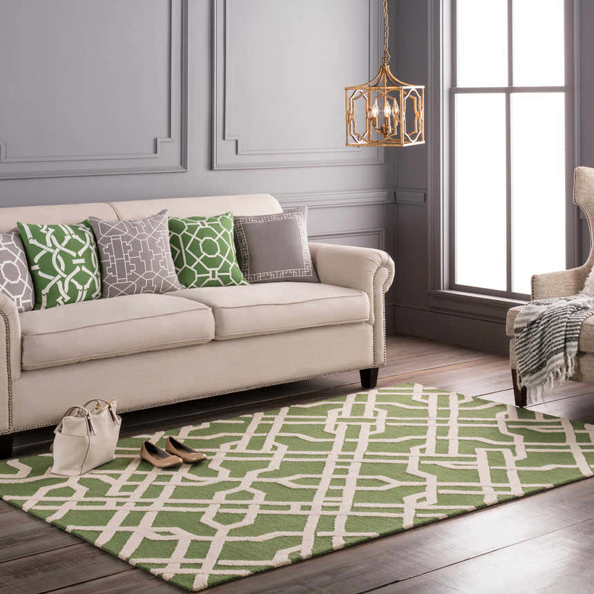 Moatsville Green&White Patterned Accent Pillow - Clearance